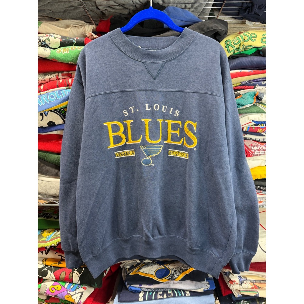 Lee Sport St Louis Blues Sweatshirt Mens Medium Blue NHL Western Conference 5586